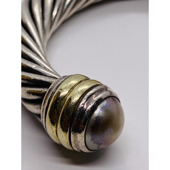 David Yurman Sterling Silver 925 14K 585 Mabe Pearl 6.25"  Bracelet - Picture 9 of 10